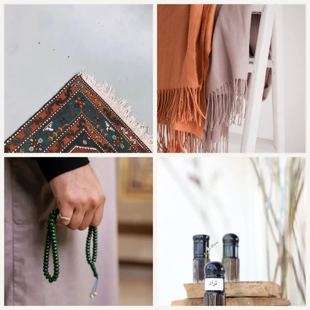 Dokuma Seccade Seti Hediyelik (Eşarp, Tesbih, Kâbe Örtüsü Kokulu Esans)