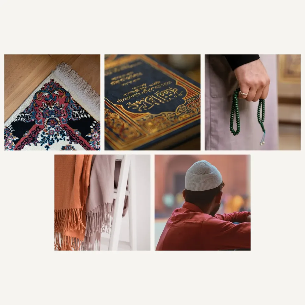 Kadife Seccade Seti 5 Parça (Yasin, Tesbih, Eşarp, Takke)