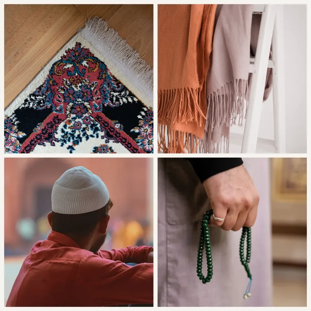 Namaz Seti 4 Parça (Seccade, Eşarp, Takke, Tesbih)